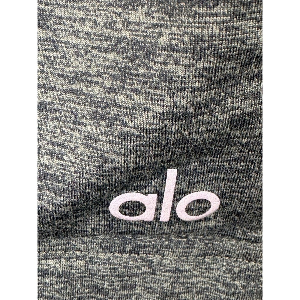 Alo Yoga Mens Conquer Hoodie XL Green Heathered Pullover Stretch RN87370 - Picture 3 of 7